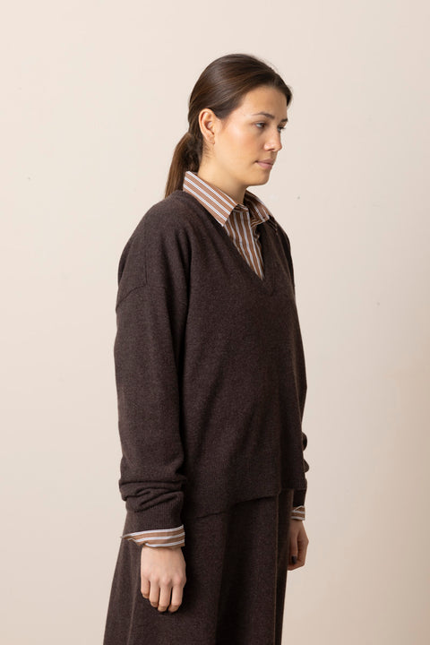 Genser - V-Neck Oversized Cocoa