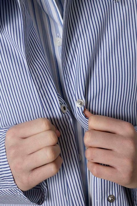 Jakke - Gayle Stripe Poplin Trench Blue Stripe