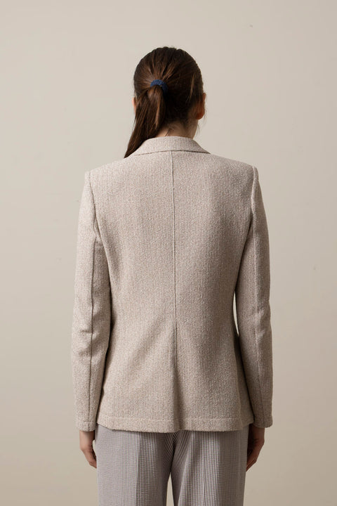 Blazer - Shoulder Pads Bicolour Frisé White/Beige