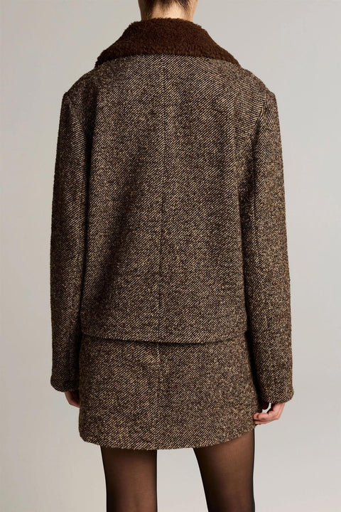 Jakke - Contrast Collar Boucle Walnut