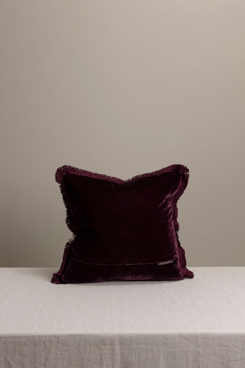Putetrekk - Fringe 50x50cm Mulberry/Aubergine