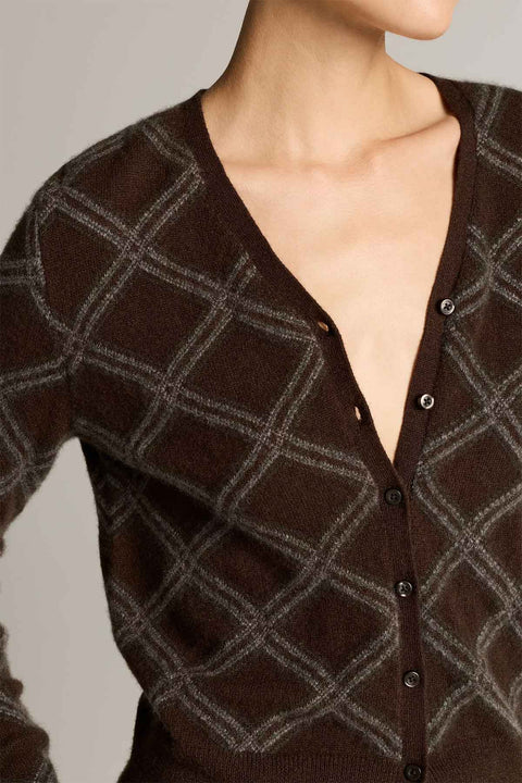 Cardigan - Diamond Plaid L/S Pinewood Combo