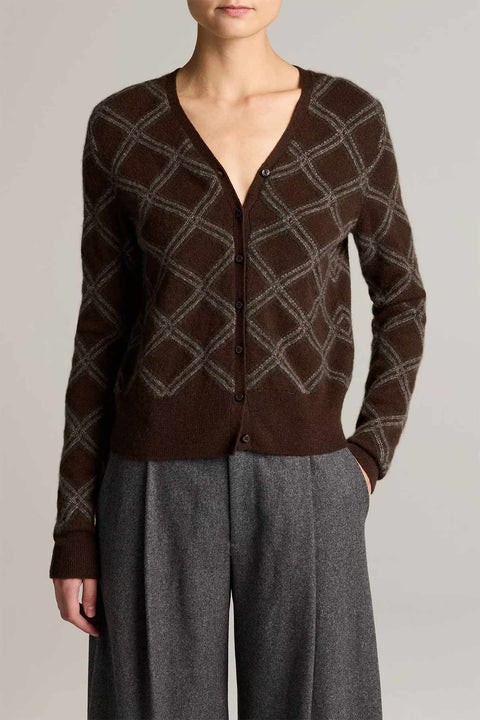 Cardigan - Diamond Plaid L/S Pinewood Combo