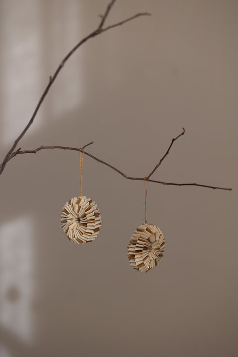 Juletrepynt - Spin 2pk White/Gold