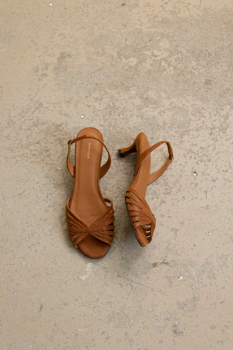 Sko - Sandales NO460 Cuir Imprime Lézard Cognac