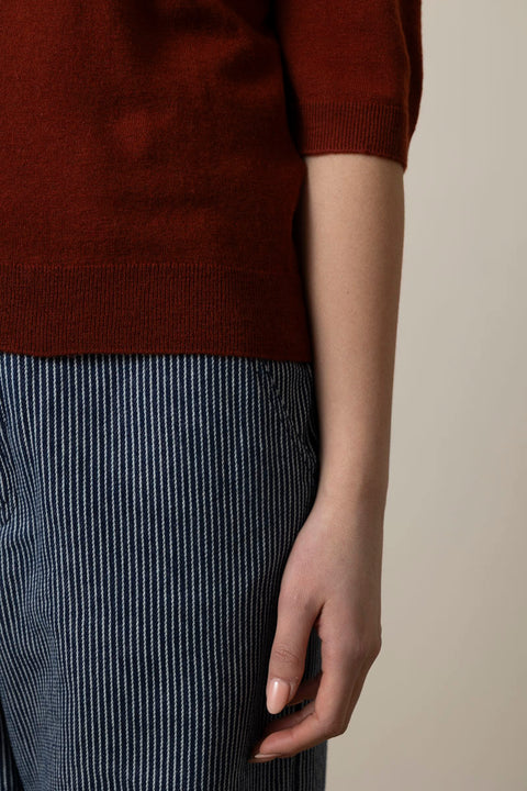 Genser - Half Sleeve Fine Wool Cashmere Russet