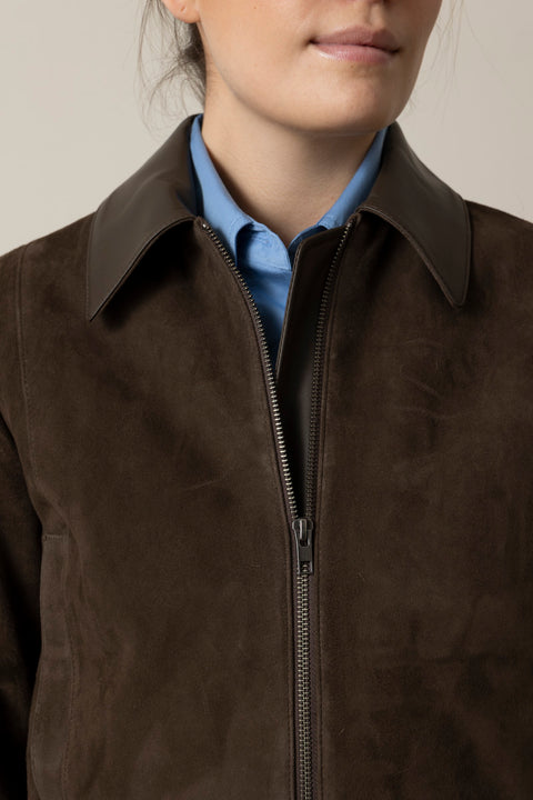 Jakke - Suede Shrunken Bomber Willow
