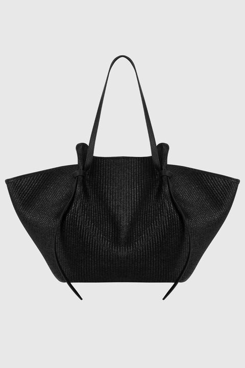 Veske - XL Mochi Black Woven Raffia