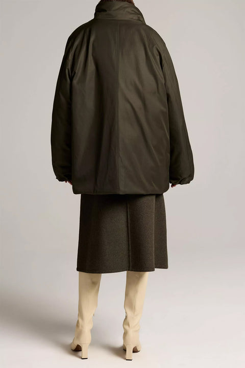 Jakke - Fur Lined Puffer Dark Moss