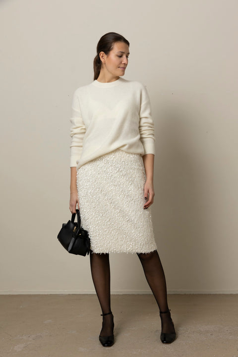 Skjørt - Feathery Fringe Above Knee Skirt