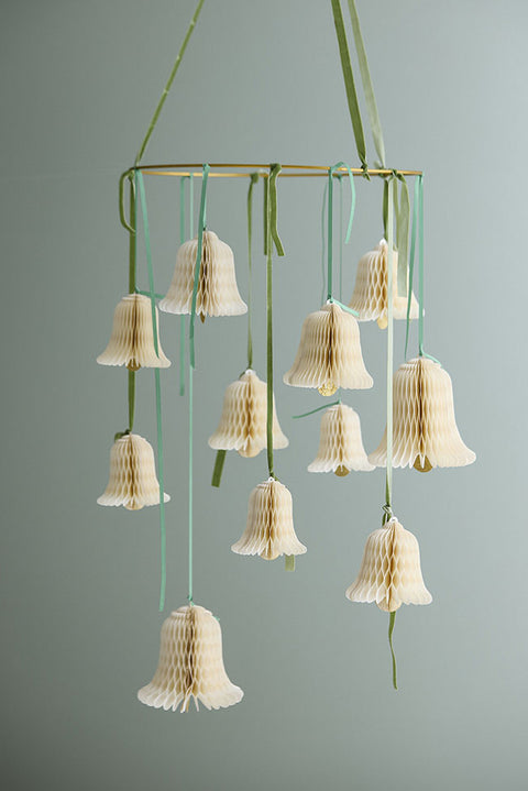 Julepynt - Honeycomb Bell L Cream