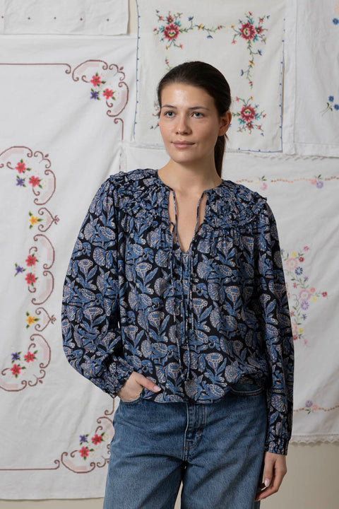 Bluse - Florelle LS Cotton Blouse Zinnia