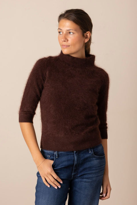 Genser - Fluffy Statement Pullover Dark Chocolate