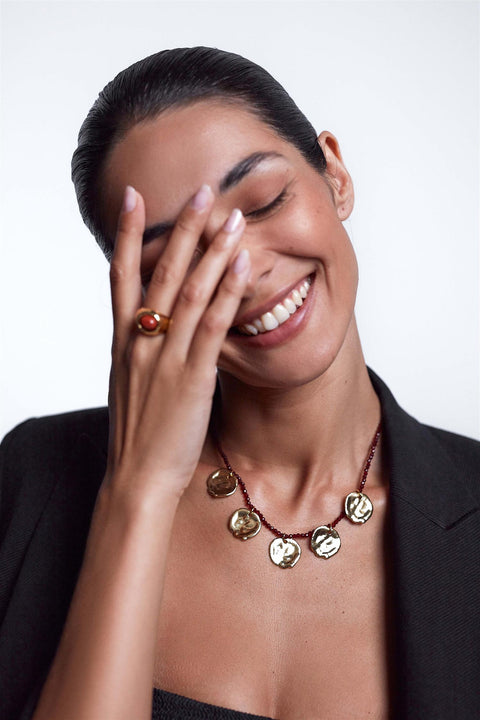 Halskjede - Dream Catcher Deep Burgundy