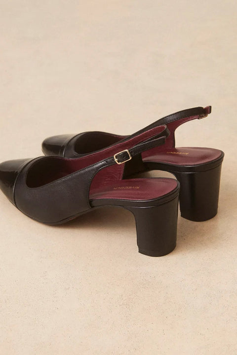 Sko - Slingbacks NO529 Cuir Nappa Noir