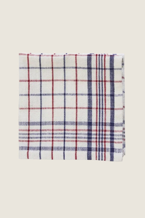 Serviett - Checked Off-White/Blå/Rød