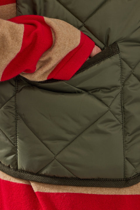 Vest - Big Quilt Cropped Raydon Gilet Olive