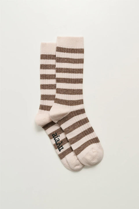 Sokker - Stripes Cashemere Mix Beige