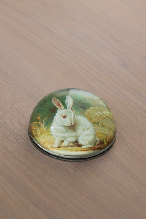 Papirvekt - Decoupage White Bunny
