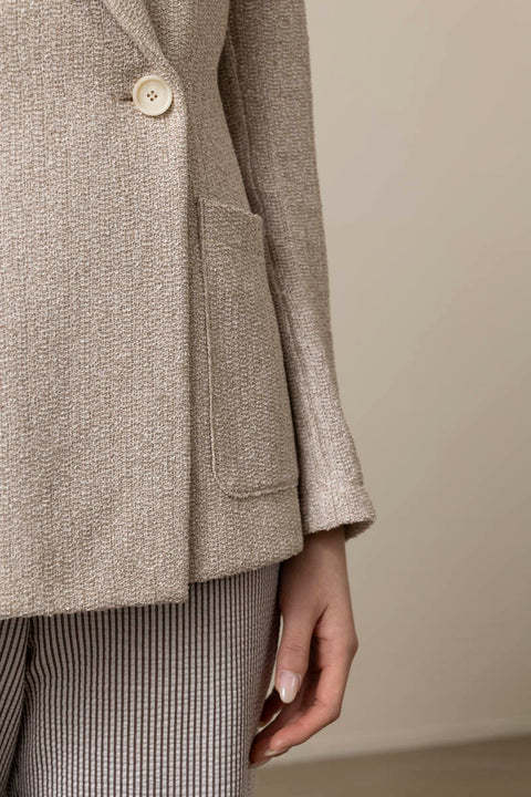 Blazer - Shoulder Pads Bicolour Frisé White/Beige