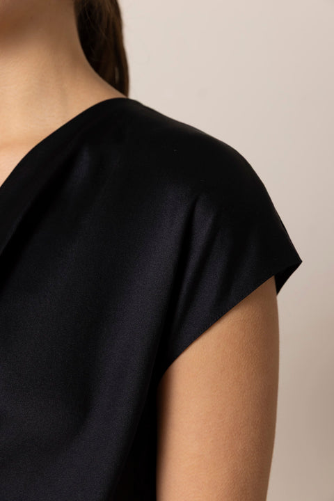 Bluse - Cowl NK Cap SLV Blouse Black
