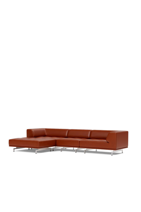 Sofa - Delphi Elements 450A Cera 905 Russet Brown/Børstet Aluminium