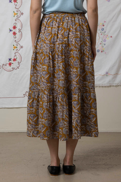 Skjørt - Nessa Cotton Midi Skirt Fennel Blossom