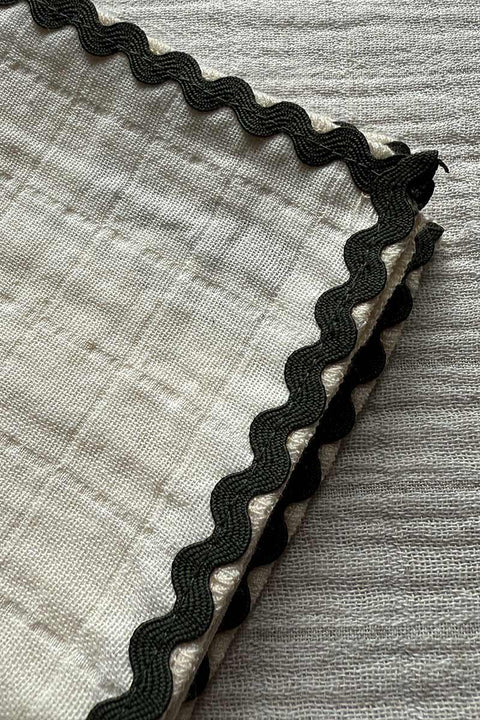 Serviett - Ric Rac Trim Bottle Green