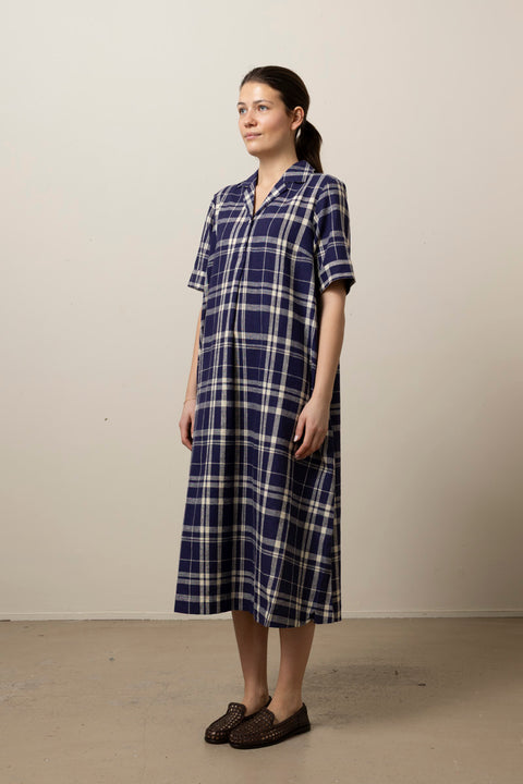 Kjole - Check Swing Dress Blue/Soya