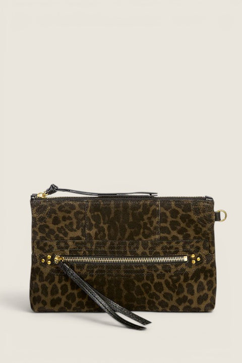 Veske - Lucky Clutch L Imprime Leopard Kaki