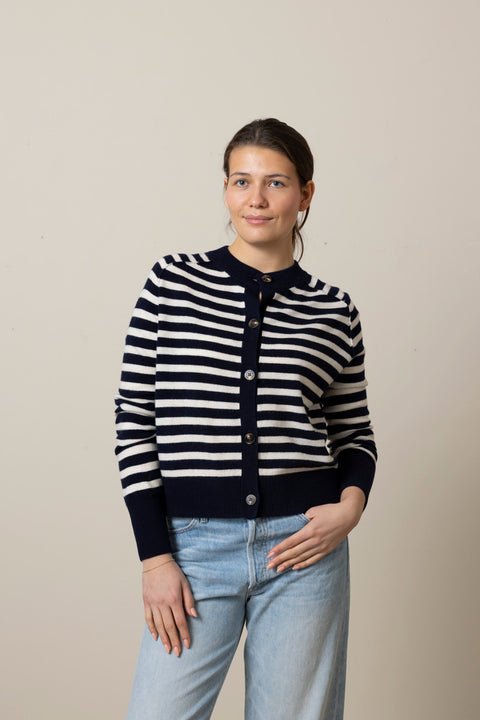 Cardigan - Gretel Ecru/Marine