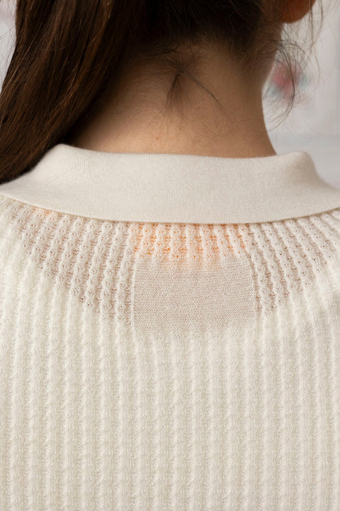 Genser - LS Shrunken Polo Cashmere Cream