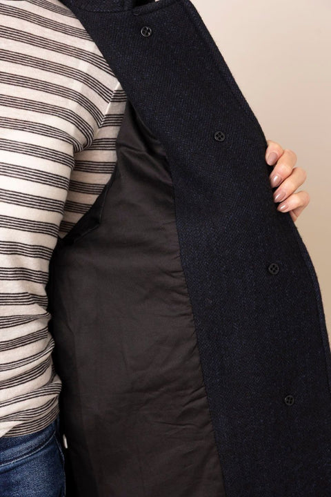 Kåpe - Boiled Wool Textured Short Coat Indigo