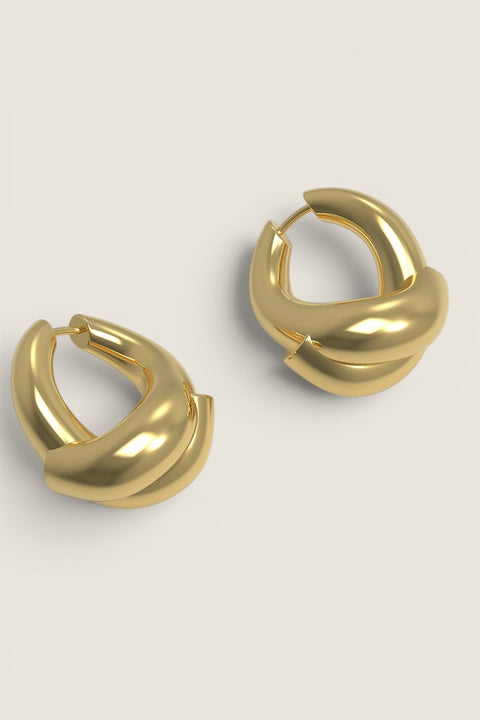 Øreringer - Rose Hoop Large Plated