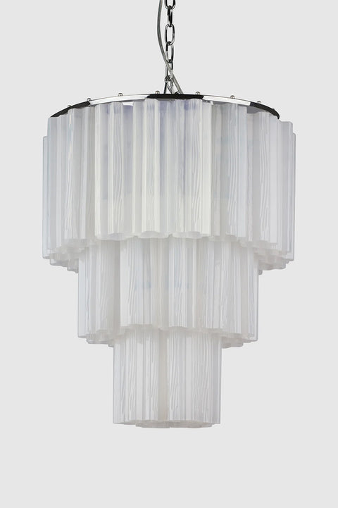 Taklampe - Fontaine Chandelier 3-layer Krom/Hvit