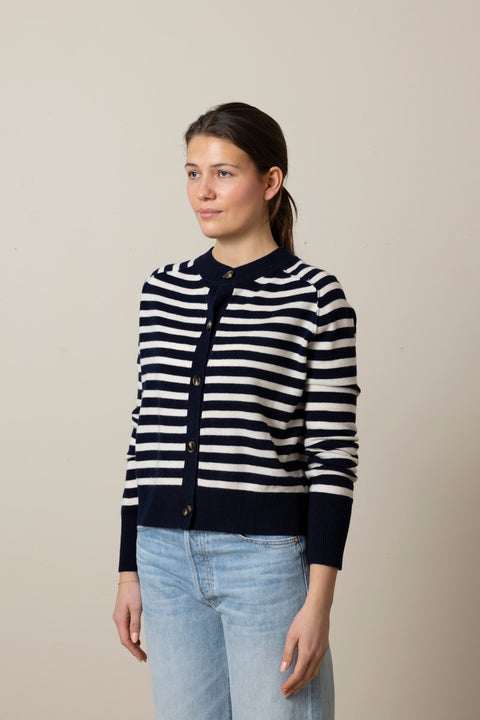 Cardigan - Gretel Ecru/Marine