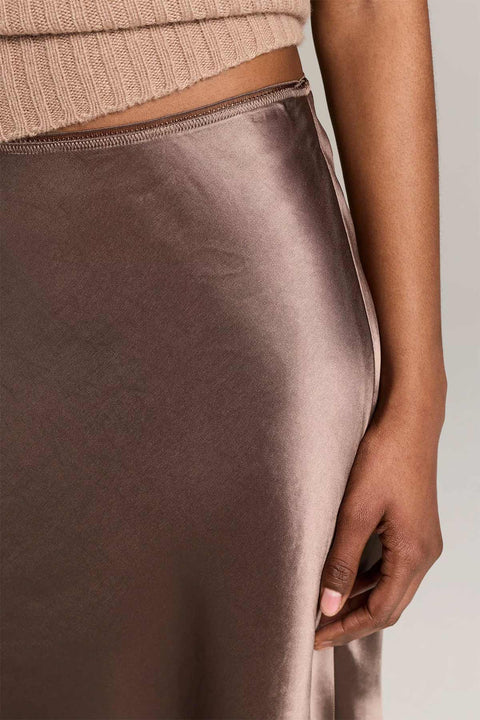Skjørt - Short Slip Skirt Lingerie Trim Taupe Haze
