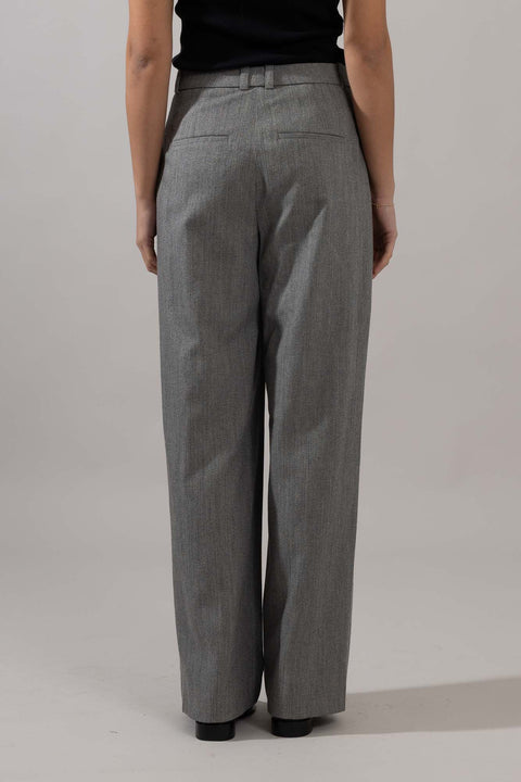 Bukse - High Waist Twill Stone Grey