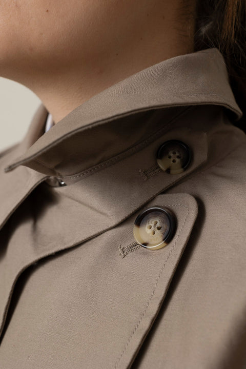 Jakke - Jamie Cropped Trench Khaki