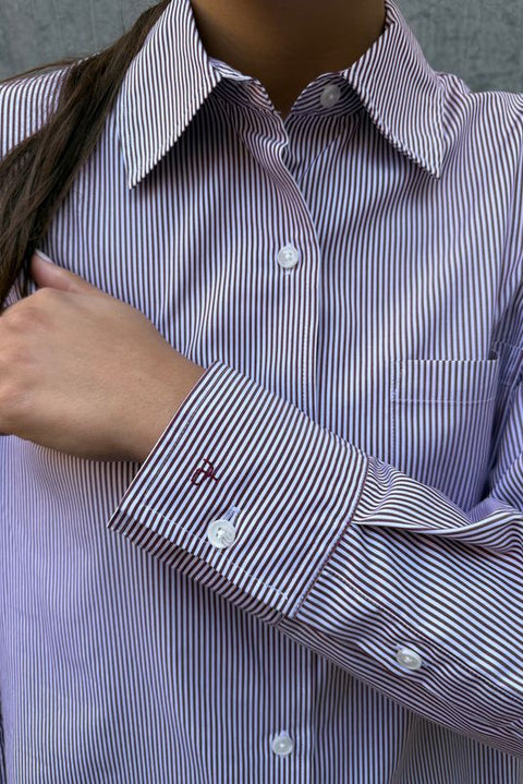Skjorte - Connie Bright Red Stripe