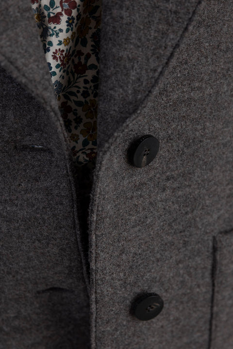 Kåpe - Greatcoat Boiled Wool Brown Grey