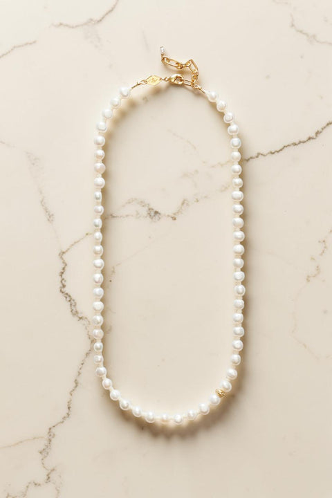 Halskjede - Petit Stellar Pearly Gold