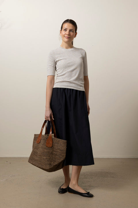 T-skjorte - Striped Elbow SLV Crew Tapenade Combo