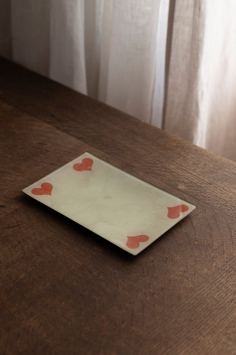 Glassfat - Decoupage 4 of Hearts