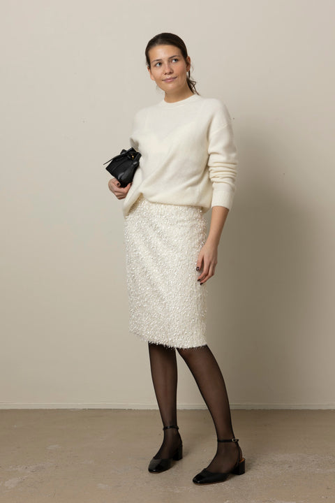 Skjørt - Feathery Fringe Above Knee Skirt