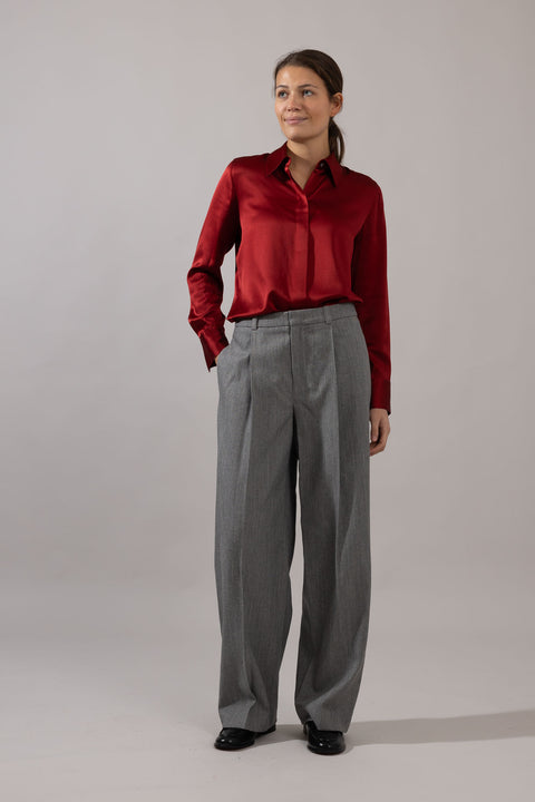 Bukse - High Waist Twill Stone Grey