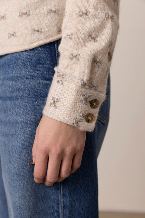 Cardigan - Dylan Tweed Shirt Sandstone Combo