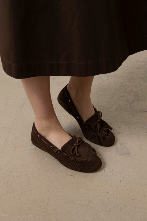 Sko - Fringe Mocassin Dark Brown