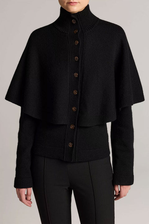 Cardigan - Turtleneck Cape Black