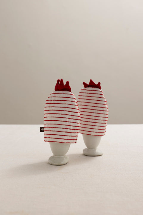 Eggevarmer - Chickens 2pk Hvit/Rød